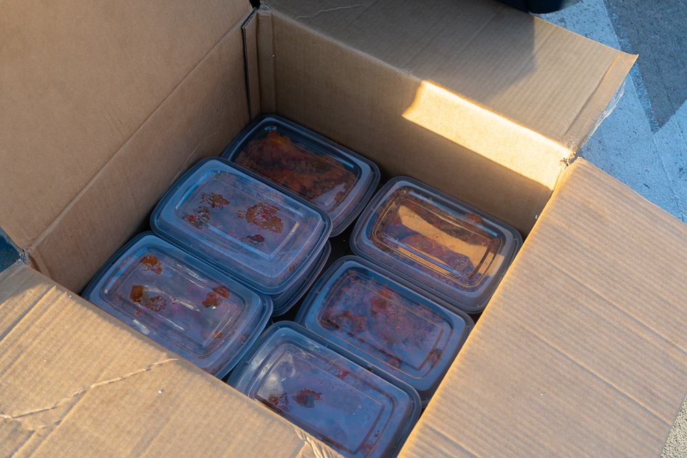 Volunteers distributing meals to families in Dallas